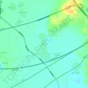 Topografische Karte 蒲兰村, Höhe, Relief
