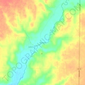 Topografische Karte Pin Hook, Höhe, Relief