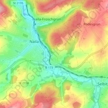 Topografische Karte Linden, Höhe, Relief