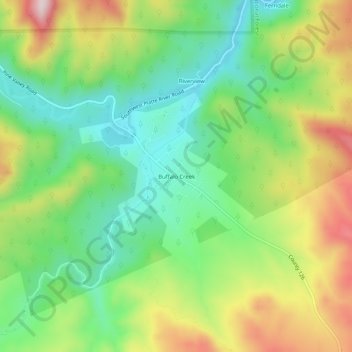 Topografische Karte Buffalo Creek, Höhe, Relief