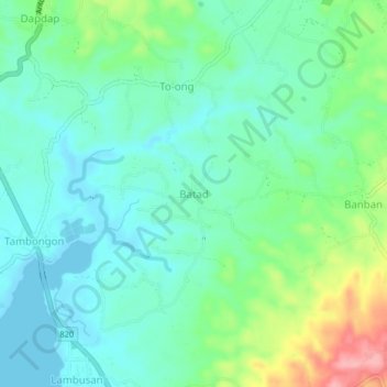 Topografische Karte Batad, Höhe, Relief