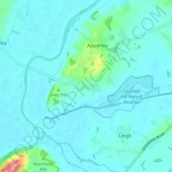 Topografische Karte Lower Apperley, Höhe, Relief