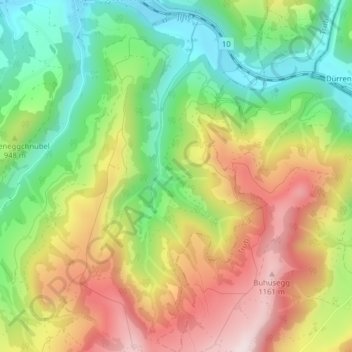 Topografische Karte Vordere Hellweid, Höhe, Relief