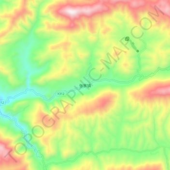 Topografische Karte 张家镇, Höhe, Relief