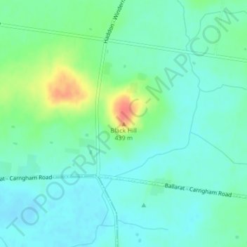 Topografische Karte Black Hill, Höhe, Relief