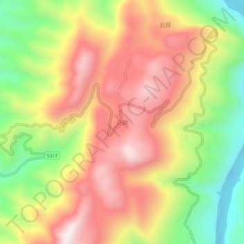 Topografische Karte 马蹄, Höhe, Relief