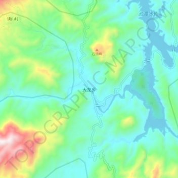 Topografische Karte 大龙乡, Höhe, Relief