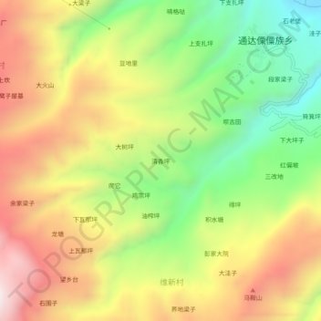 Topografische Karte 清香坪, Höhe, Relief