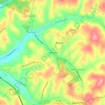 Topografische Karte New Texas, Höhe, Relief