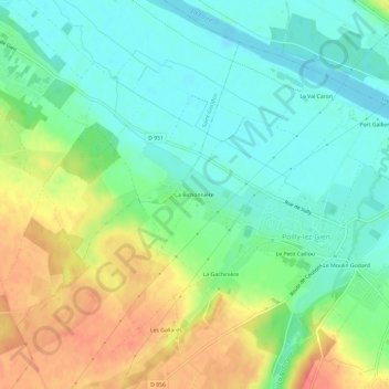 Topografische Karte La Bichonnière, Höhe, Relief