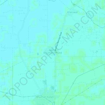 Topografische Karte Bhuthan Khurd, Höhe, Relief
