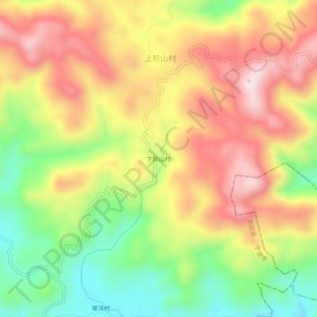 Topografische Karte 下珍山村, Höhe, Relief