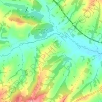 Topografische Karte Witherenden Hill, Höhe, Relief