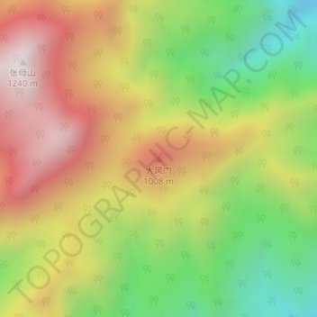 Topografische Karte 大风门, Höhe, Relief