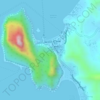 Topografische Karte Taraw Peak, Höhe, Relief
