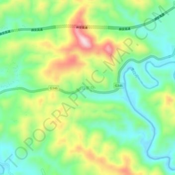 Topografische Karte 任家沟, Höhe, Relief