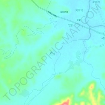 Topografische Karte 西汉, Höhe, Relief