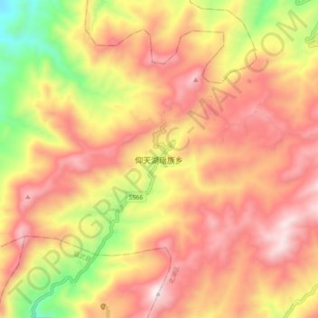 Topografische Karte 仰天湖瑶族乡, Höhe, Relief