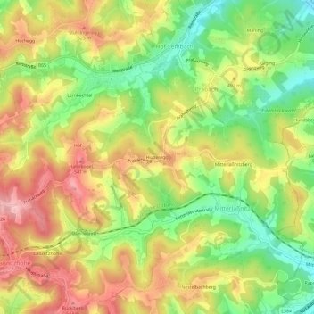 Topografische Karte Hütteregg, Höhe, Relief