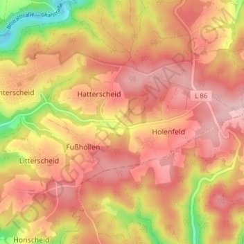 Topografische Karte Bechlingen, Höhe, Relief