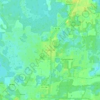 Topografische Karte Dona Vista, Höhe, Relief