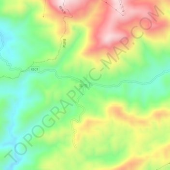 Topografische Karte 丰顶山, Höhe, Relief