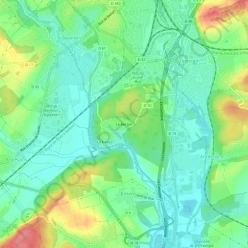 Topografische Karte Le Berger, Höhe, Relief