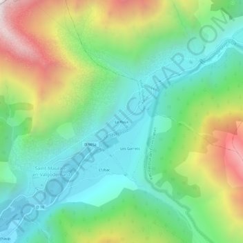 Topografische Karte Le Roux, Höhe, Relief