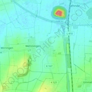 Topografische Karte Bolzum, Höhe, Relief