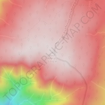 Topografische Karte Mount Reynard, Höhe, Relief