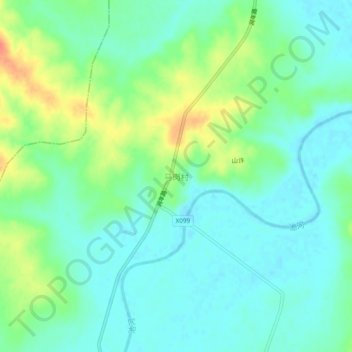 Topografische Karte 马岗村, Höhe, Relief