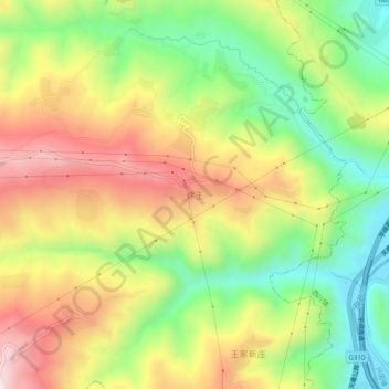 Topografische Karte 徐王, Höhe, Relief