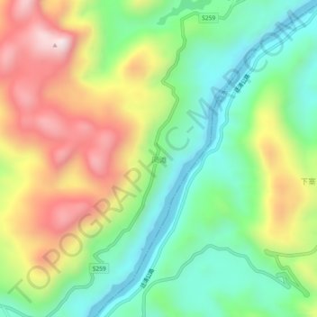 Topografische Karte 凤滩, Höhe, Relief