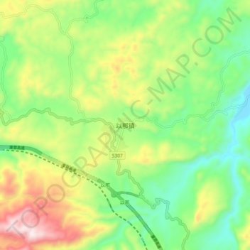 Topografische Karte 以那镇, Höhe, Relief