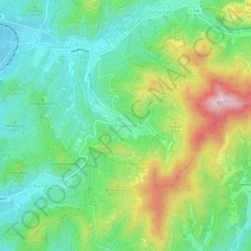 Topografische Karte Bickensohl, Höhe, Relief