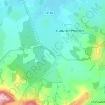 Topografische Karte Middlemarsh, Höhe, Relief