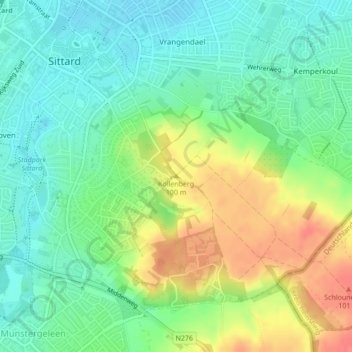 Topografische Karte Kollenberg, Höhe, Relief