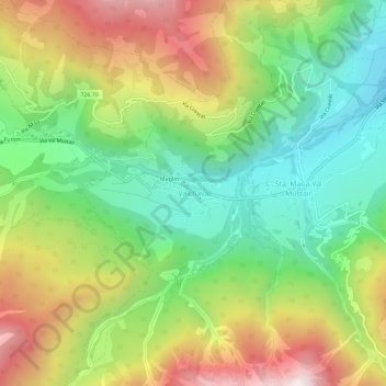 Topografische Karte Valcava, Höhe, Relief