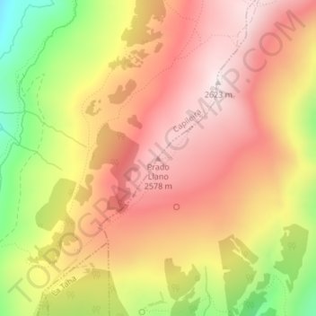 Topografische Karte Prado Llano, Höhe, Relief