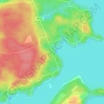 Topografische Karte Port Cunnington, Höhe, Relief