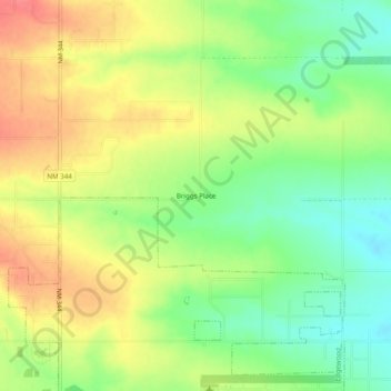 Topografische Karte Briggs Place, Höhe, Relief