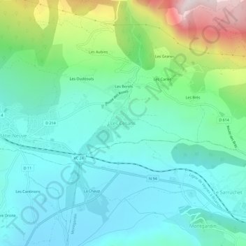 Topografische Karte Les Cesaris, Höhe, Relief