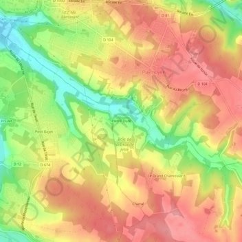 Topografische Karte Pierre Dure, Höhe, Relief