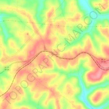 Topografische Karte Taswell, Höhe, Relief