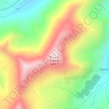 Topografische Karte French Mountain, Höhe, Relief