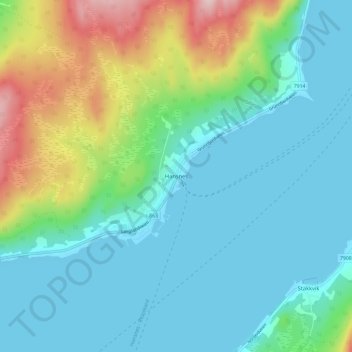 Topografische Karte Hansnes, Höhe, Relief