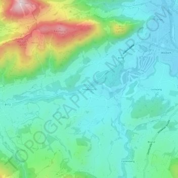Topografische Karte Niederbichl, Höhe, Relief