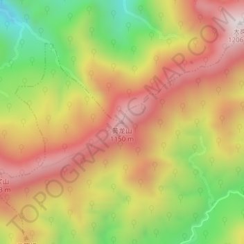 Topografische Karte 黄龙山, Höhe, Relief