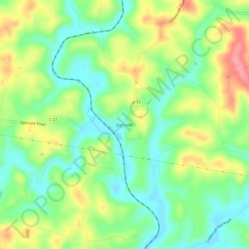 Topografische Karte Dyesville, Höhe, Relief