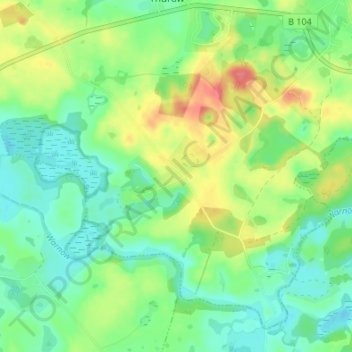 Topografische Karte Golchen, Höhe, Relief